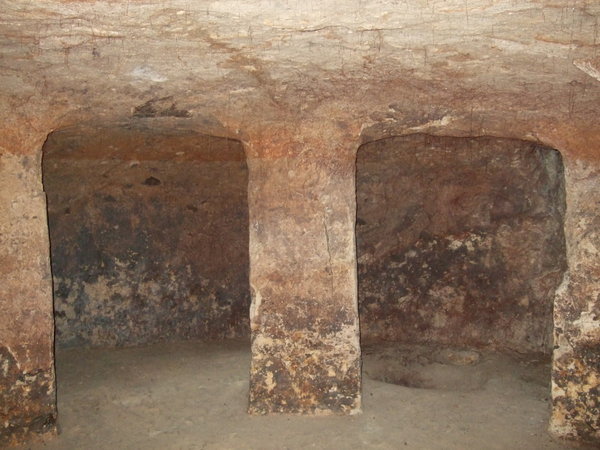 Inside a burial chamber