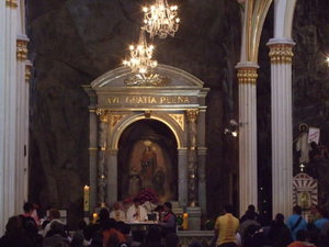 Inside Las Lajas church