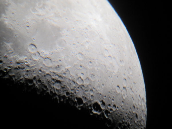 The moon photographed through the telescope