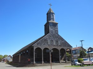 Wooden church typical of Chiloe