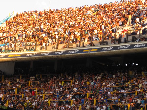 Is it an accident that the Boca stadium is positioned so the sun shines in the eyes of the away fans? I think not!