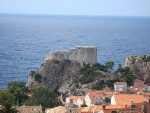 Overlooking Old Town and the city walls in Dubrovnik