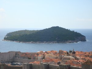 Overlooking Old Town and the city walls in Dubrovnik