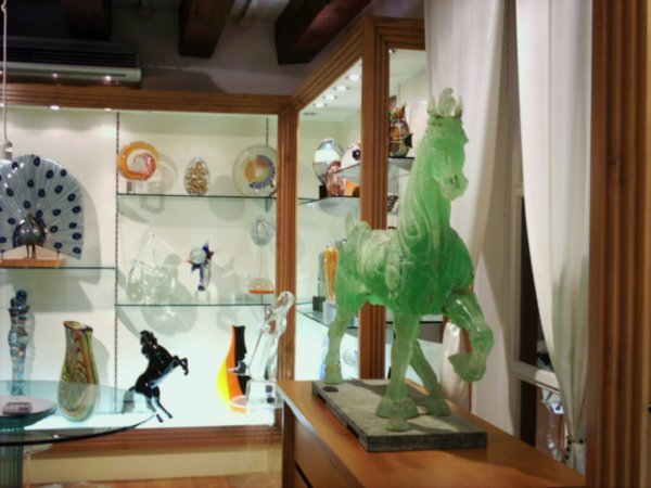Display in the Murano glass factory