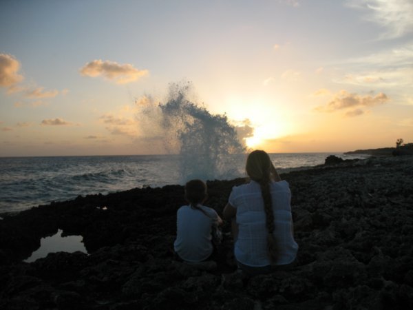 Watcing the sunset by the blowhole