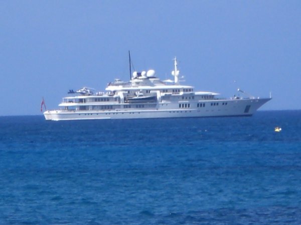 The yacht in port this week in Grand Cayman