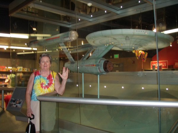 Me by model of Enterprise in Air and Space shop area