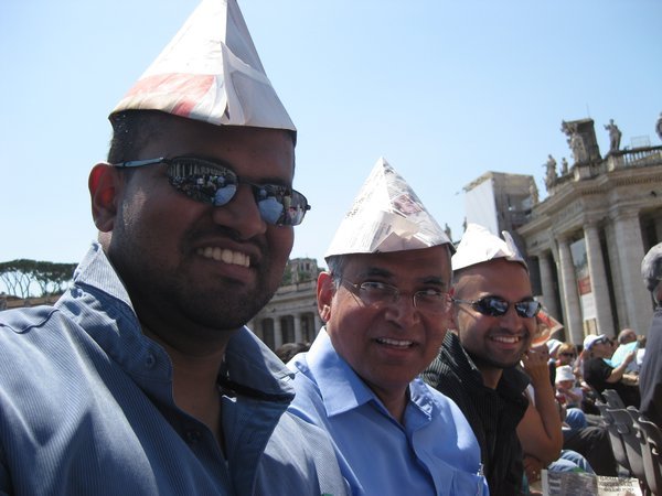 Staying cool with paper hats!
