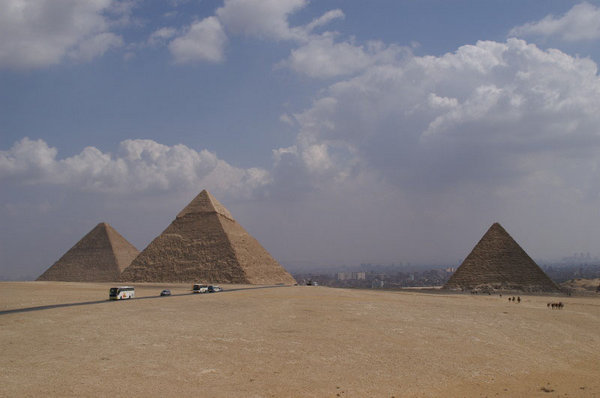 A magnificent view of all three Pyramids of Giza