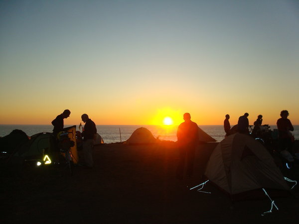 Our beachside campsite that night..
