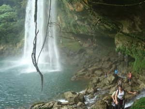 The Misol-Ha waterfall near Palenque, Mexico
