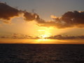 The sunset from the dive boat over Australia