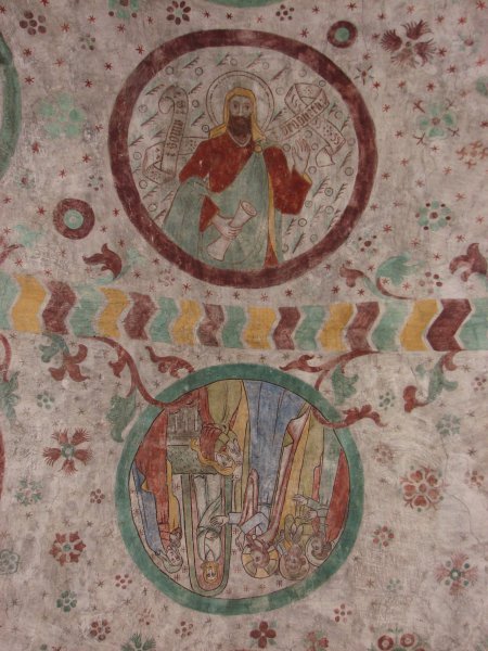 Paintings on the Ceiling Inside Husaby Kyrka