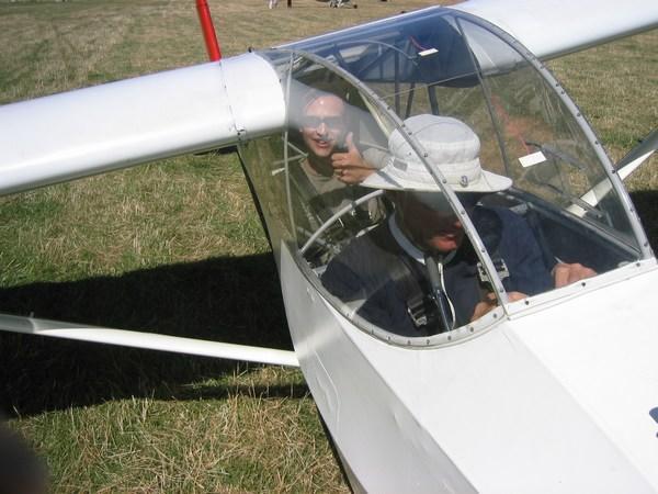 Pete in the glider