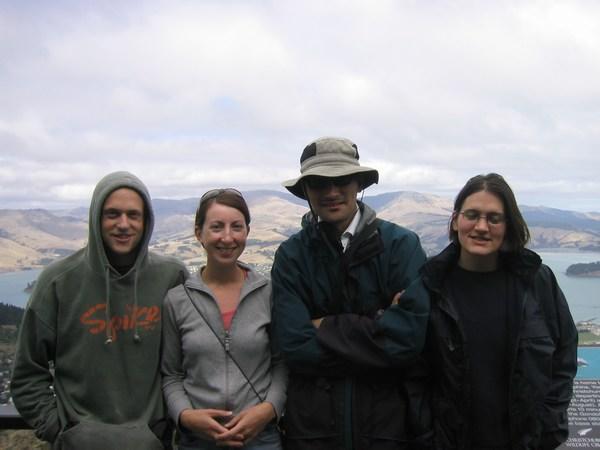 Jen, Alvin and us atop the Gondola over Lyttleton