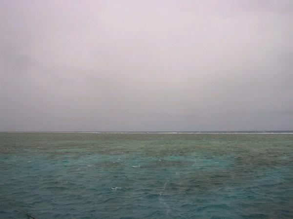 View of the reef from the dive boat