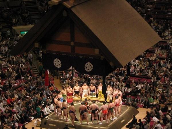Dohyo-iri - the colourful entering of the ring ceremony
