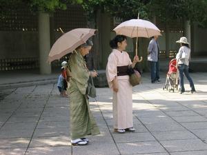 Two women in traditional Kimono
