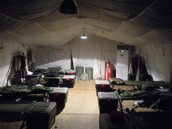 Inside tent B-2