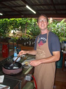 Chiang Mai - Thai cooking class - Greg trying to look good