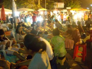 Thai foot massage at night market
