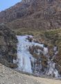 Frozen waterfall on the Sani Pass 