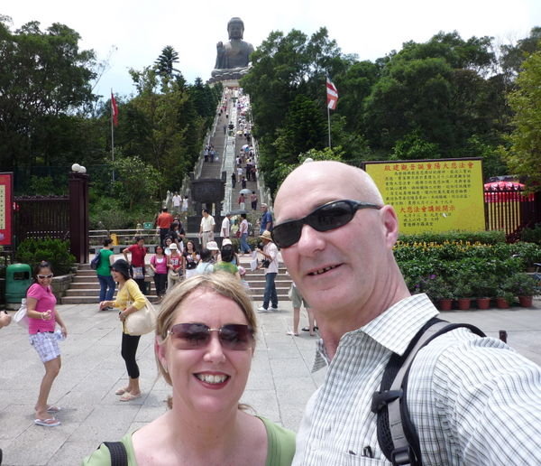 About to climb the 300 steps to big Buddha