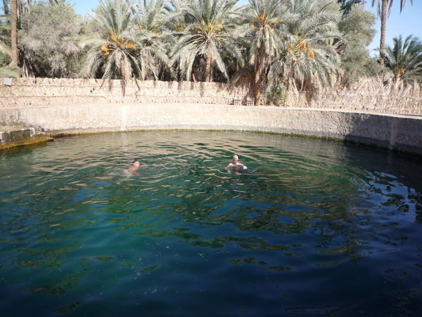 Ron and Anwar swimming in Cleopatras Pool