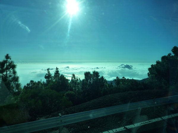 from the bus, above the clouds