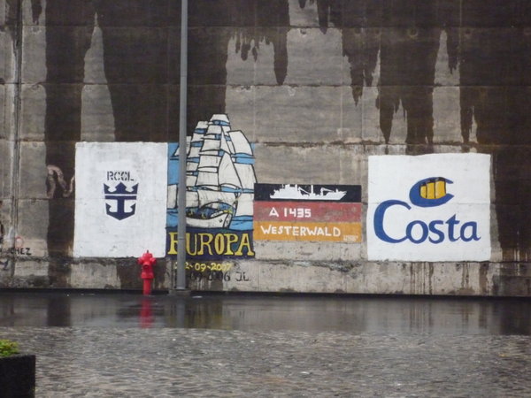 Ships names on the port wall