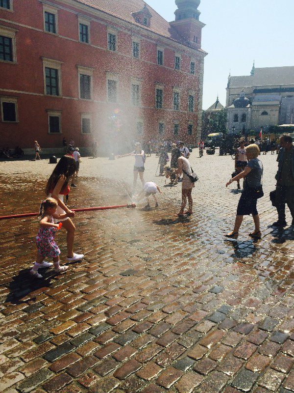 Cooling off in the street, Warsaw style