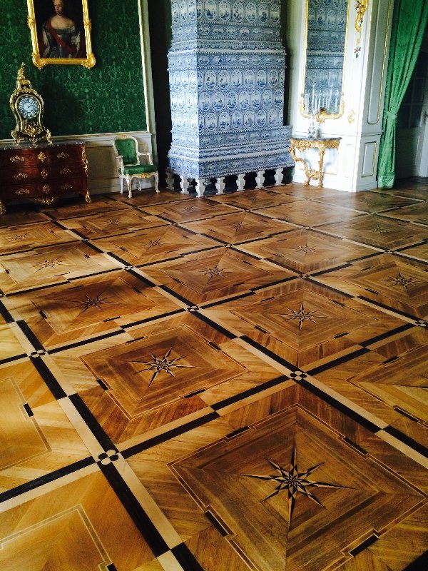 Beautiful parquetry in Rundale Palace
