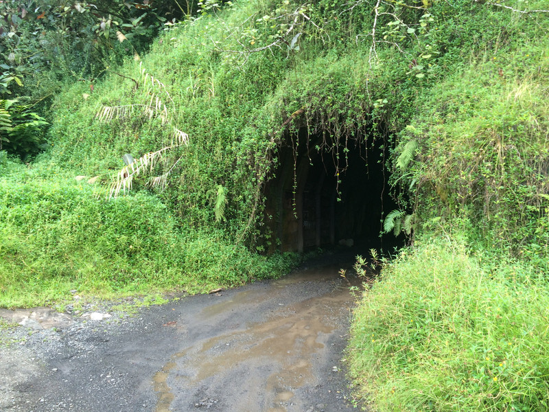 Tunnel through the crater rim