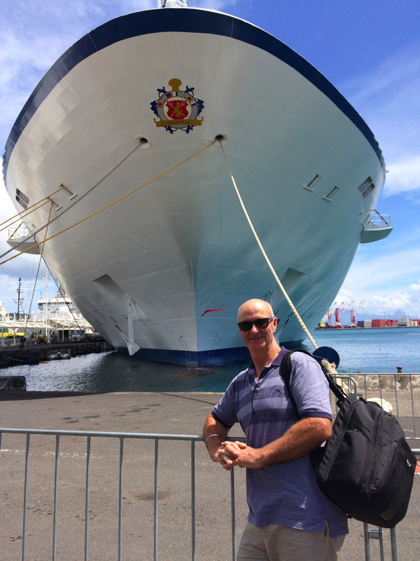 Ready to board our ship the Oceania Marina