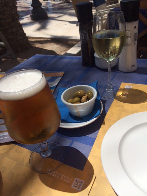 Olives, beer and wine - Spain