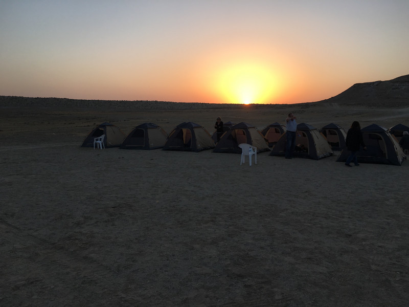 Our groups camp in the desert