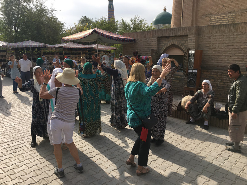 Khiva, dancing in the streets with the locals
