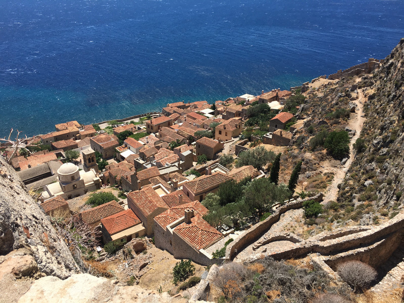 Monemvasia, looking down to the lower town