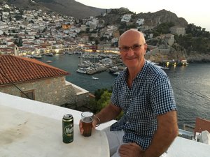 Greek beer with a view