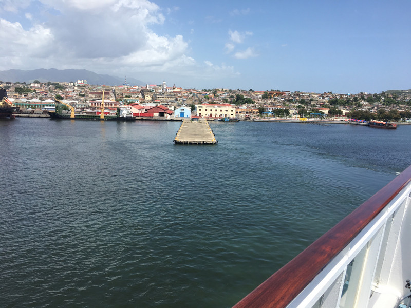 Sailing out from Santiago de Cuba