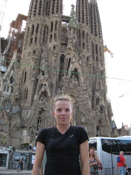 Maria admiring Gaudi