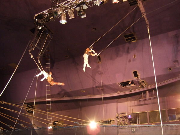 Blind-folded trapeze