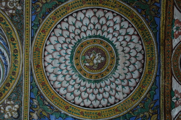 Art work inside the temple