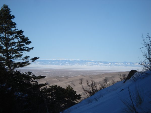 View of the Sand Dunes on the snowshoeing adventure