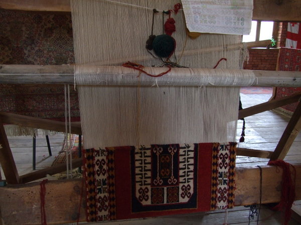 A loom set up