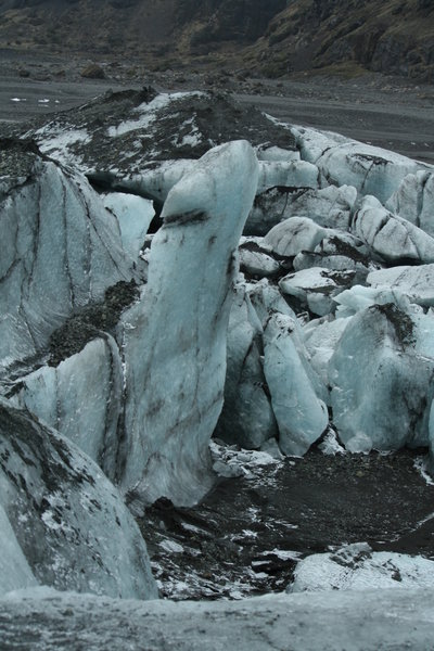 The retreating edge of a glacier
