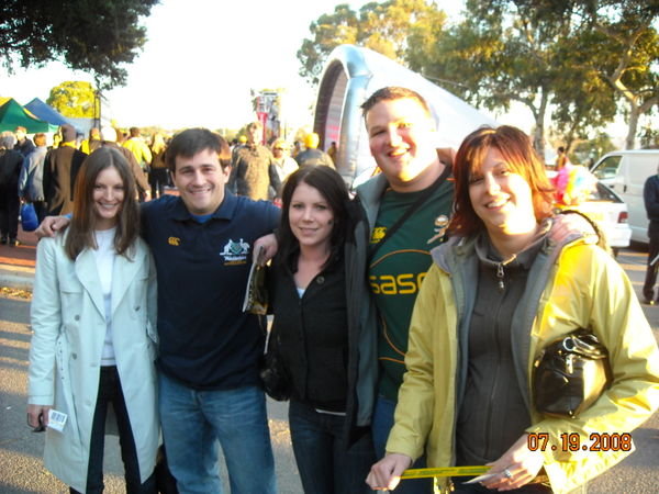 The Canadians, the S. African, and me before the union rugby game