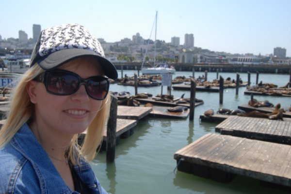 Hayley and the sea lions at pier 39