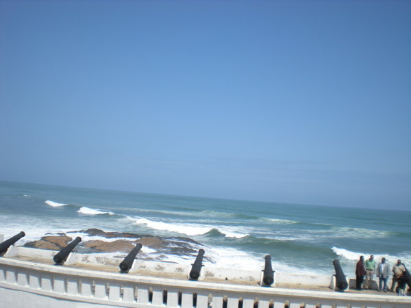 the breathtaking view from Cape Coast castle
