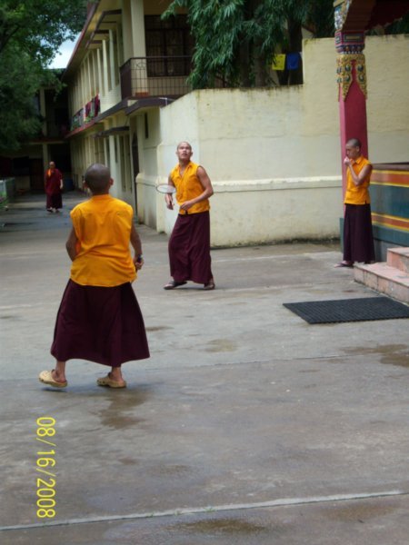 Monks Playing Badminton